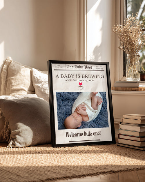 Büyük Haber! – Bebek Duyuru Gazete Poster Tablosu