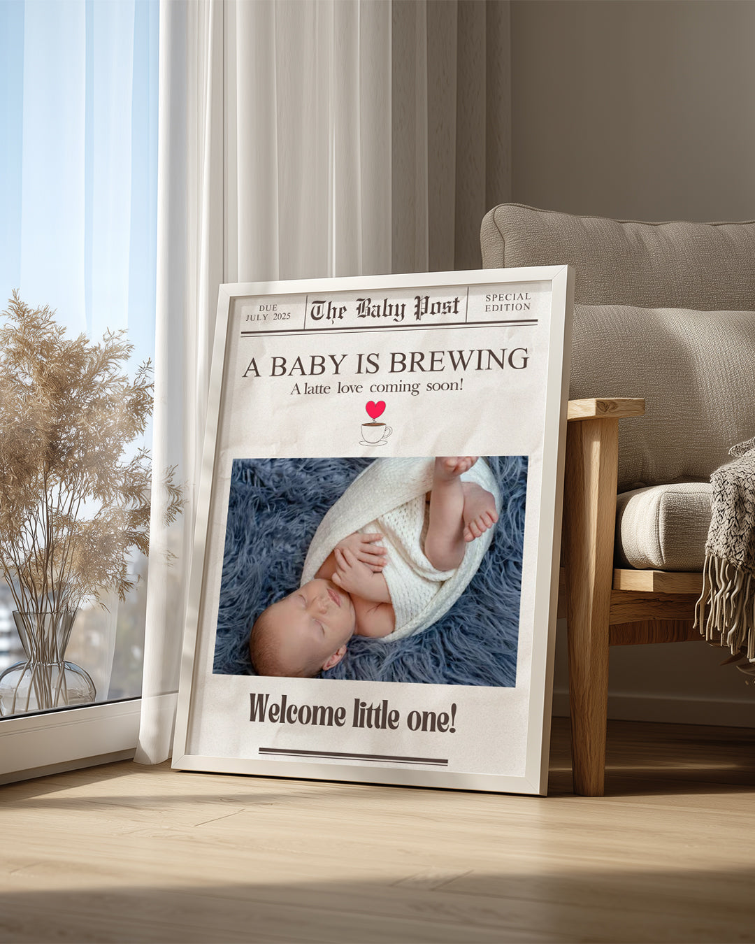 Büyük Haber! – Bebek Duyuru Gazete Poster Tablosu