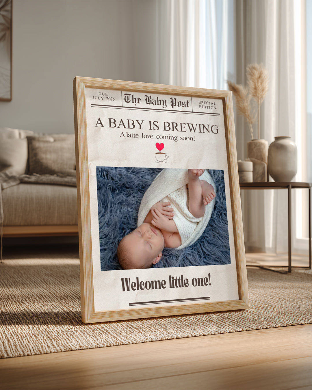 Büyük Haber! – Bebek Duyuru Gazete Poster Tablosu
