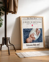 Büyük Haber! – Bebek Duyuru Gazete Poster Tablosu