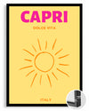 Capri Güneşi - Canlı Yaz Atmosferi Poster Tablosu