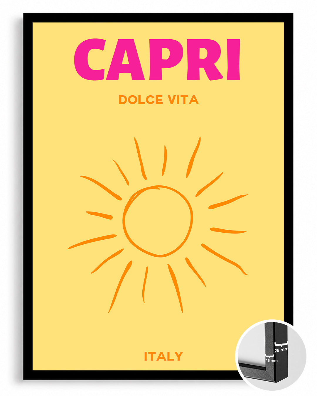 Capri Güneşi - Canlı Yaz Atmosferi Poster Tablosu