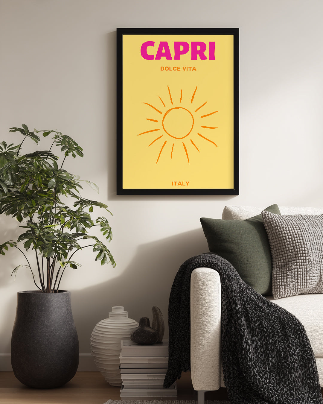 Capri Güneşi - Canlı Yaz Atmosferi Poster Tablosu