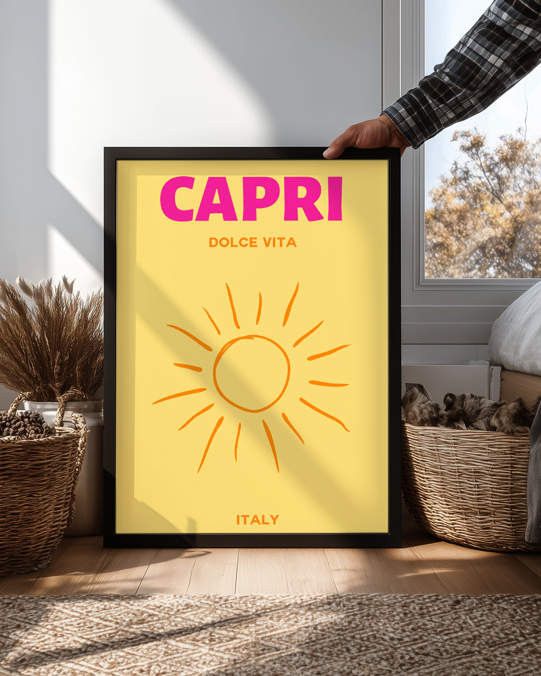 Capri Güneşi - Canlı Yaz Atmosferi Poster Tablosu