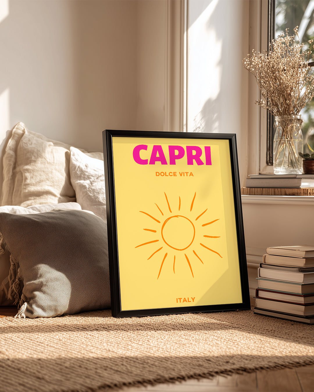 Capri Güneşi - Canlı Yaz Atmosferi Poster Tablosu