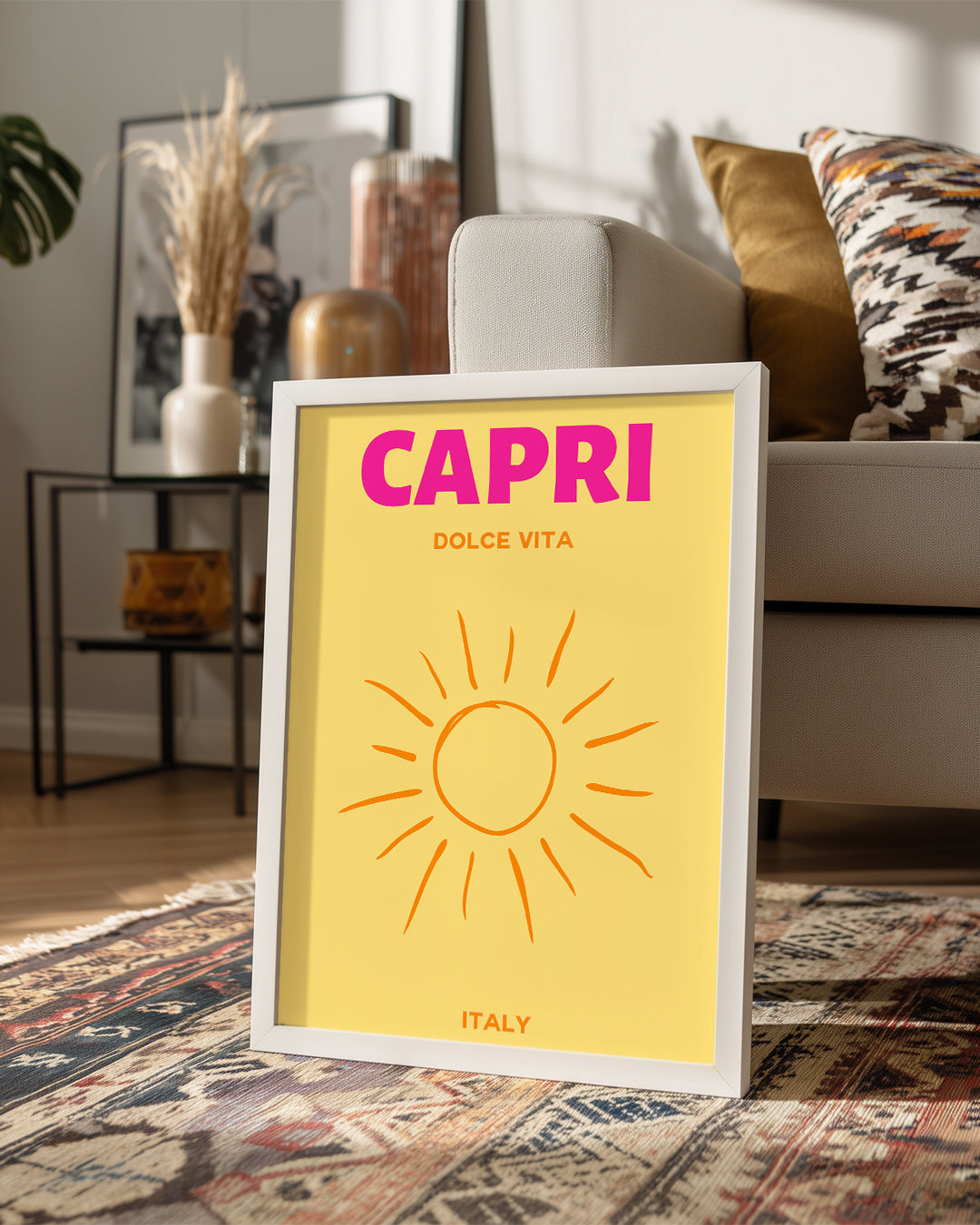 Capri Güneşi - Canlı Yaz Atmosferi Poster Tablosu