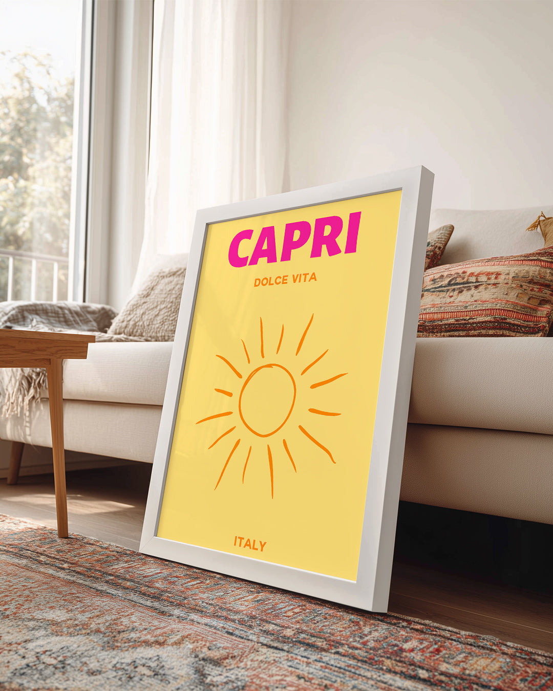 Capri Güneşi - Canlı Yaz Atmosferi Poster Tablosu