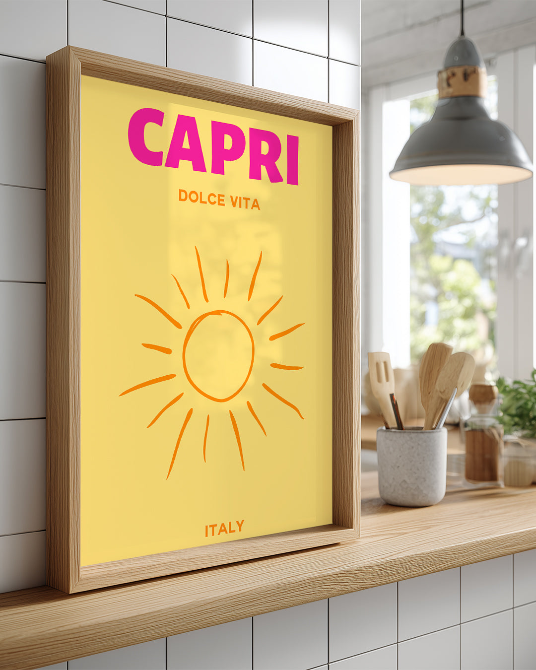 Capri Güneşi - Canlı Yaz Atmosferi Poster Tablosu