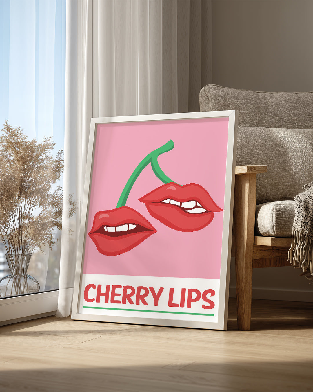 Cherry Lips Poster Tablosu