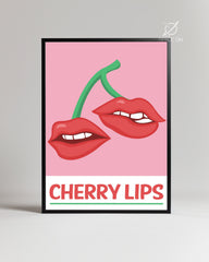 Cherry Lips Poster Tablosu