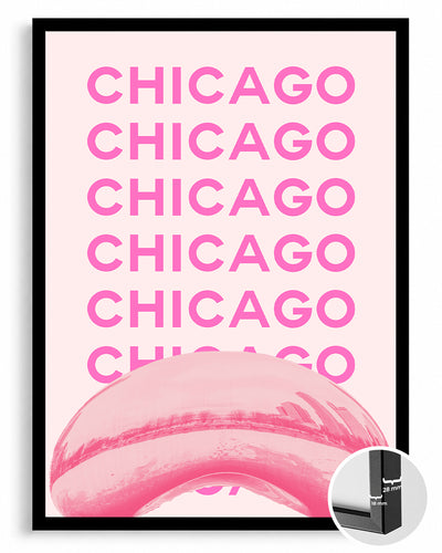 Chicago Yansıması - Pembe Tonlar Poster Tablosu