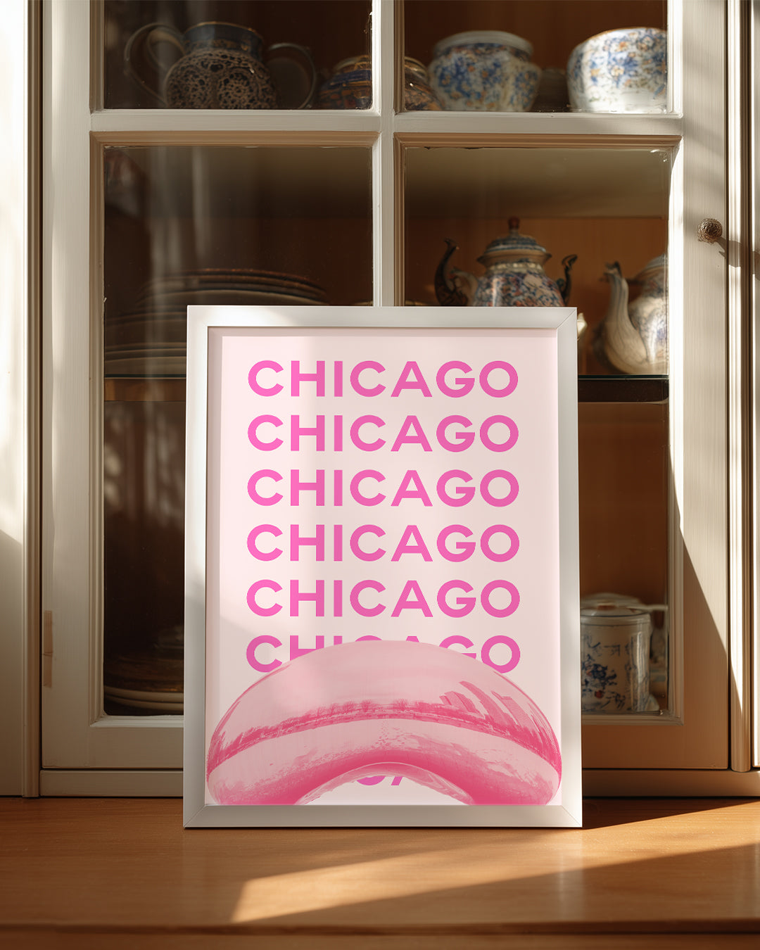 Chicago Yansıması - Pembe Tonlar Poster Tablosu