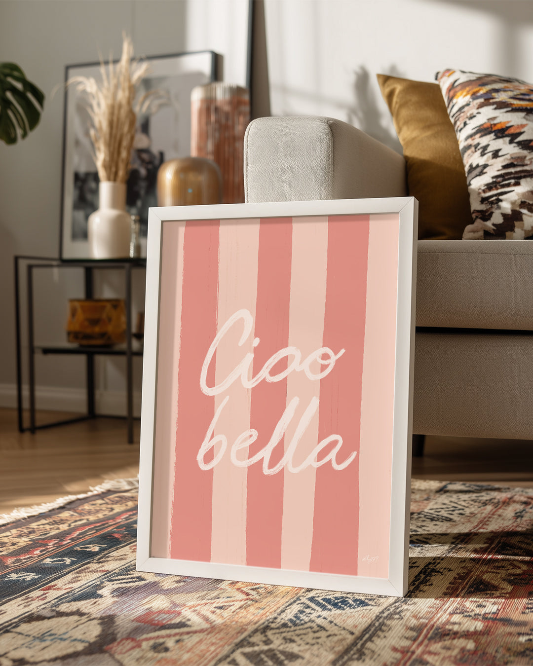 Ciao Bella - Şık Yazı İle Tasarım Poster Tablosu