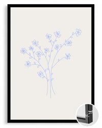 Çiçekli Dal - Minimalist Çizim Poster Tablosu