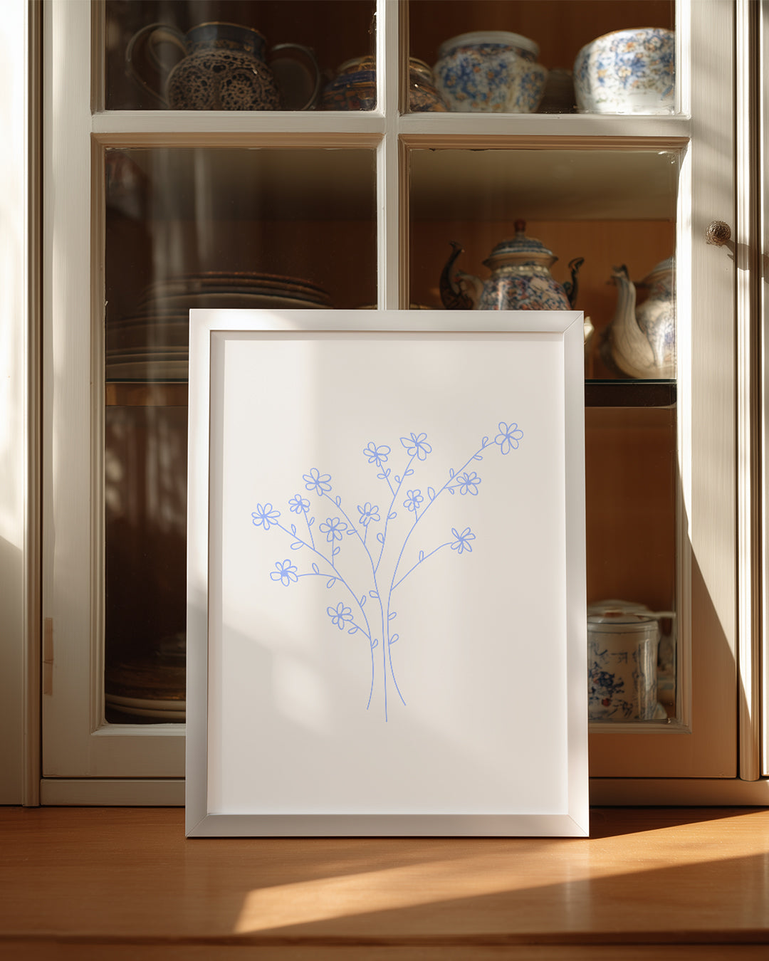 Çiçekli Dal - Minimalist Çizim Poster Tablosu