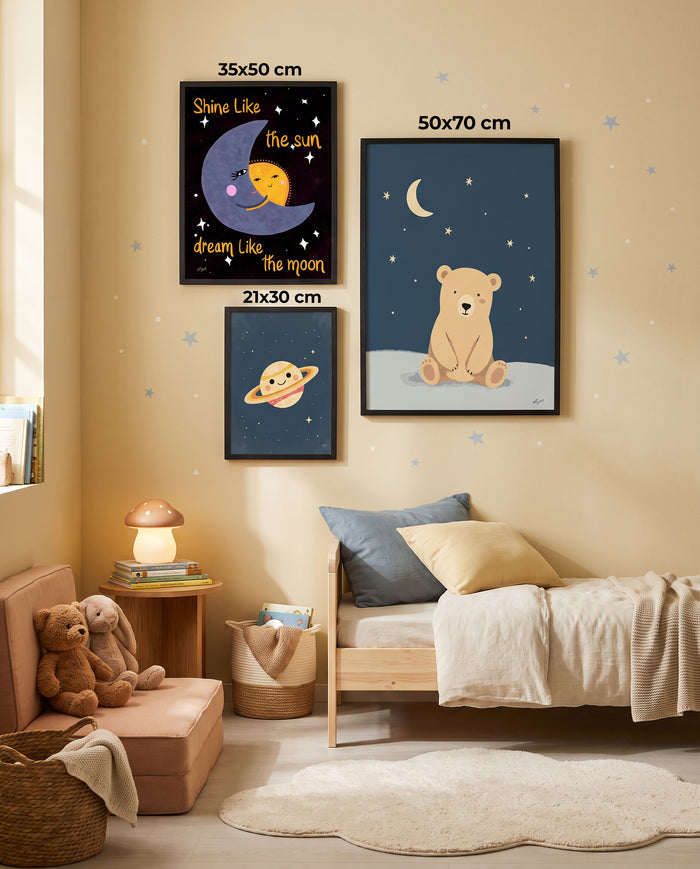 Çocuk Odası 3'lü Poster Tablo Seti ölçüleri