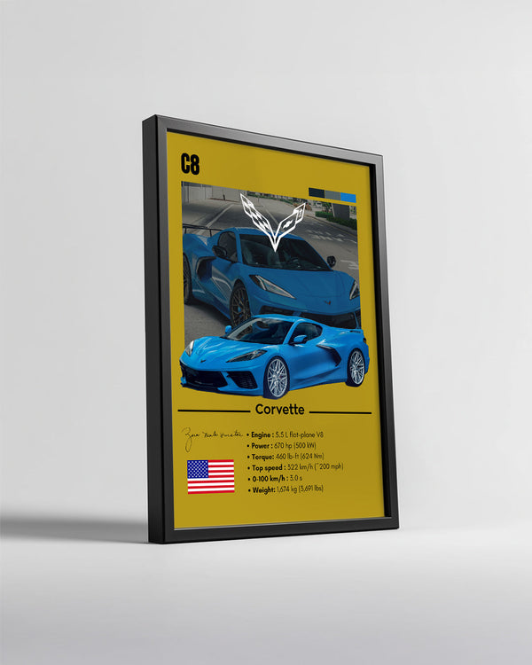 Corvette C8 Poster Tablosu