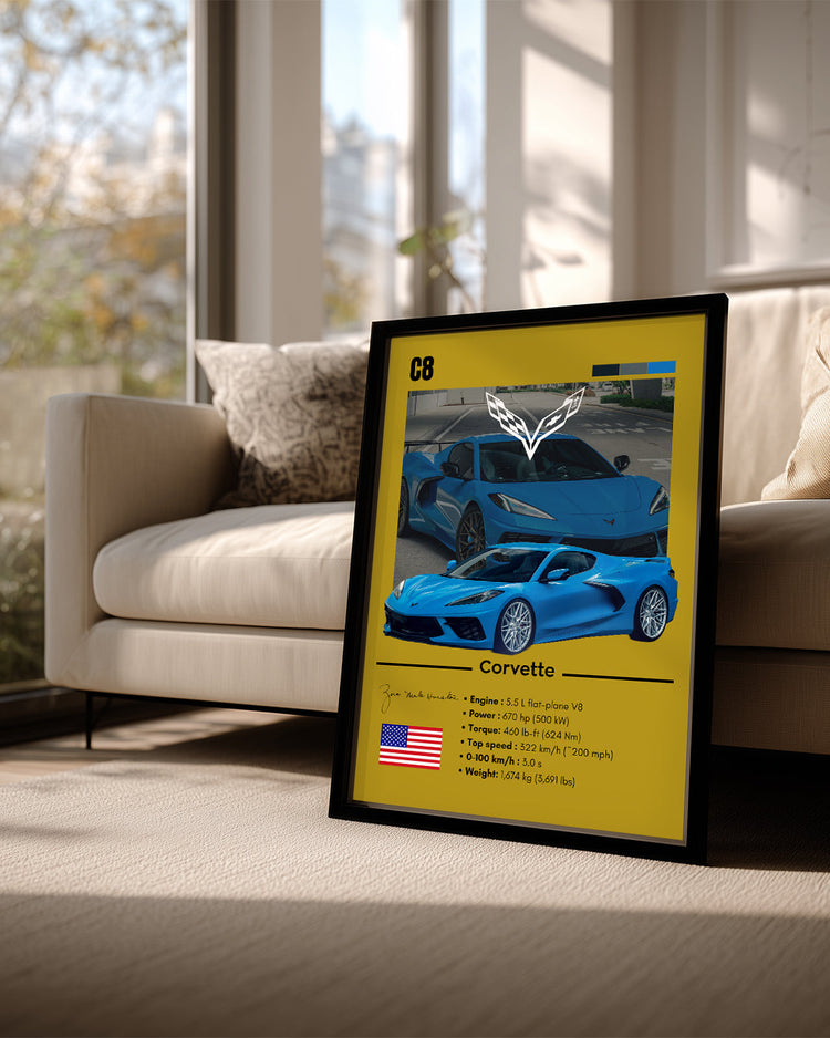 Corvette C8 Poster Tablosu
