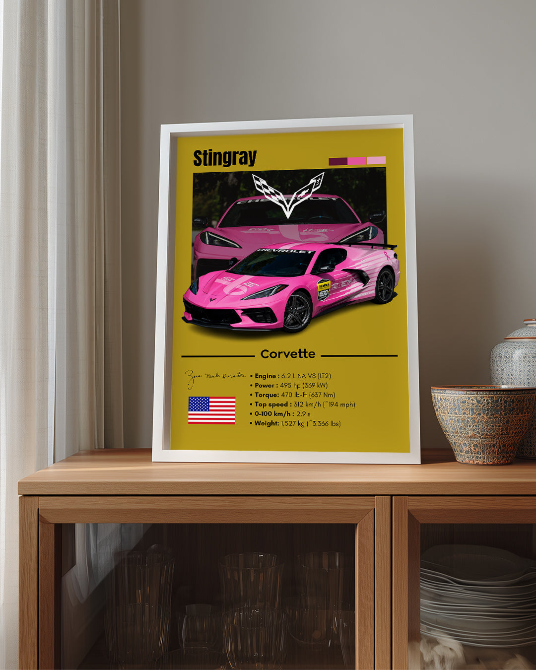 Corvette Stingray Poster Tablosu