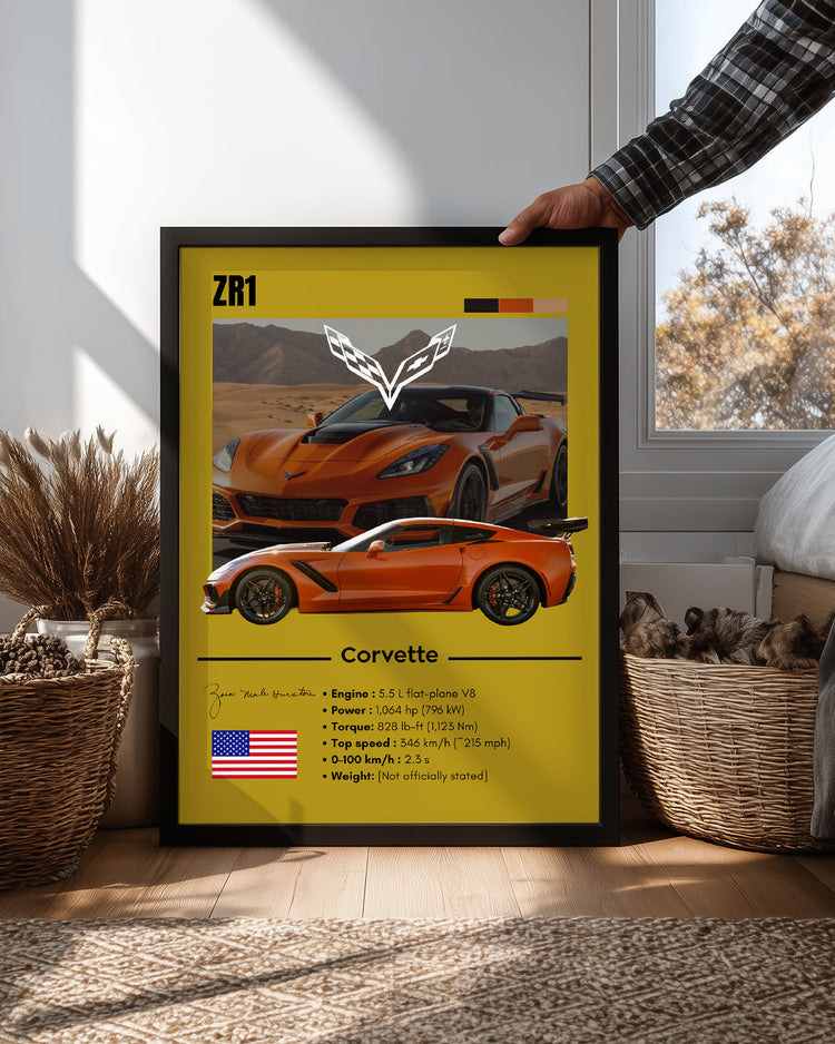 Corvette ZR1 Poster Tablosu