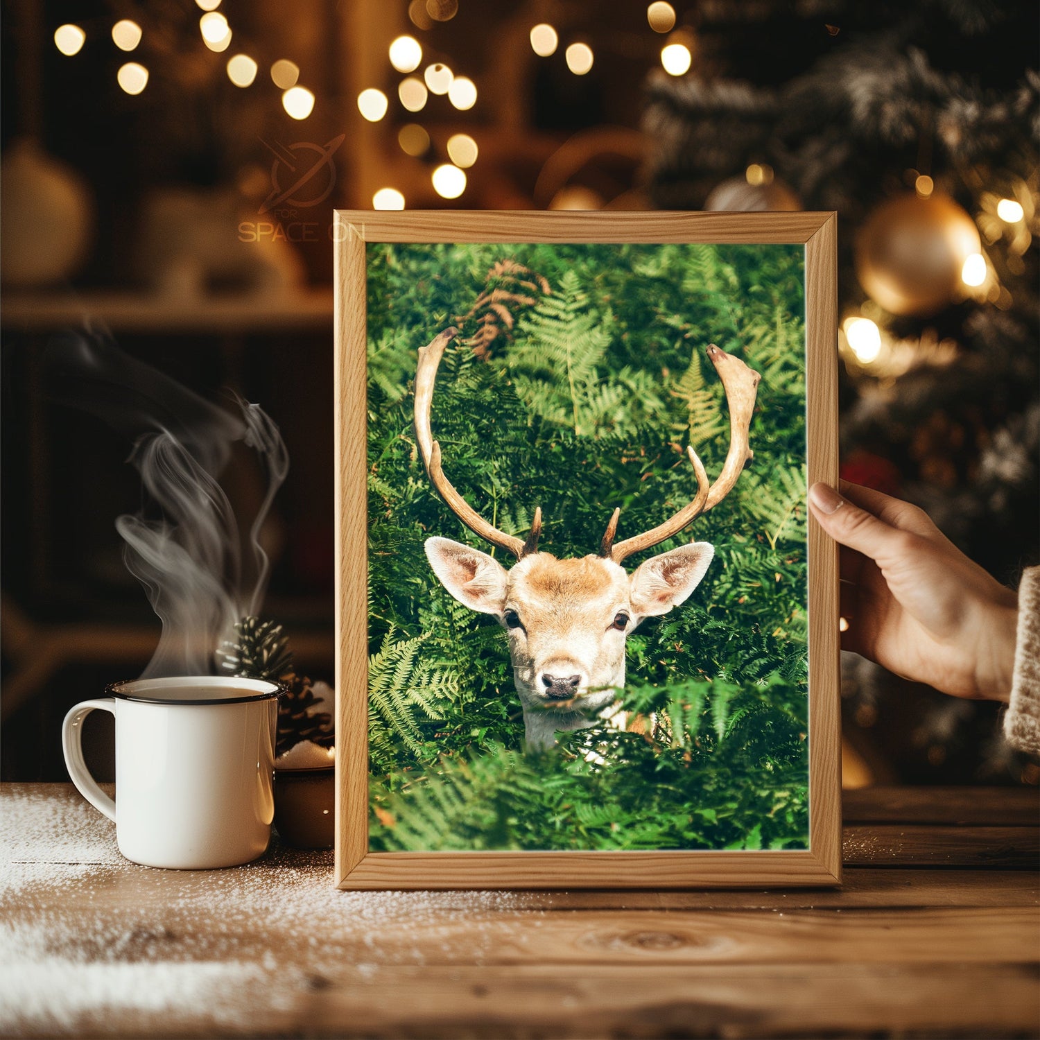 Cosmic Christmas Scene Poster Tablosu