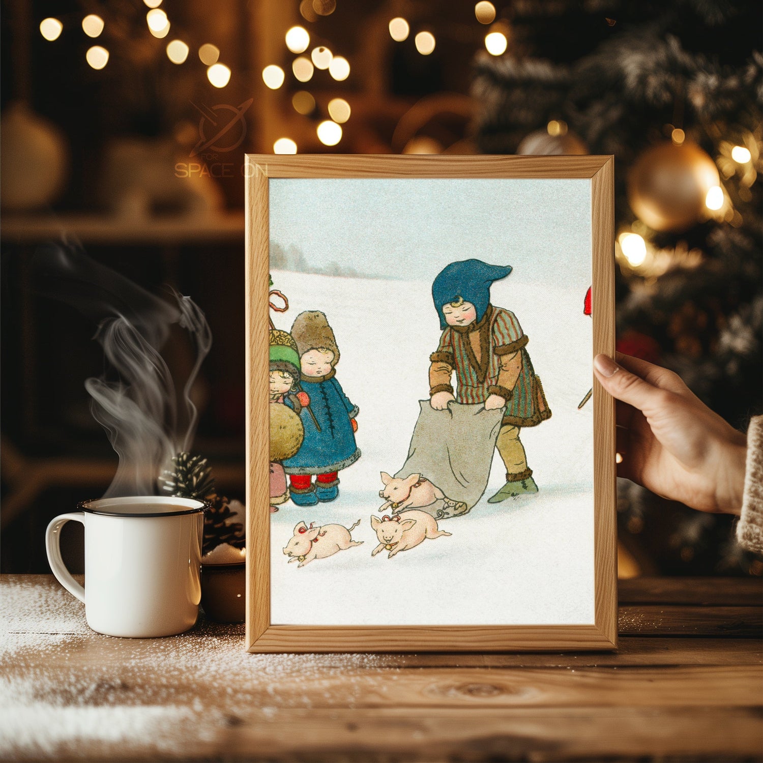 Crescent Moon Winter Poster Tablosu