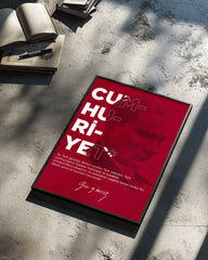Cumhuriyet Ruhunu Taşıyan Atatürk Tipografi Poster Tablosu