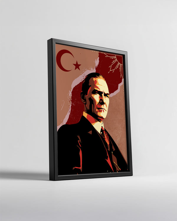 Cumhuriyetin Işığı – Atatürk Minimalist Sanat Poster Tablosu