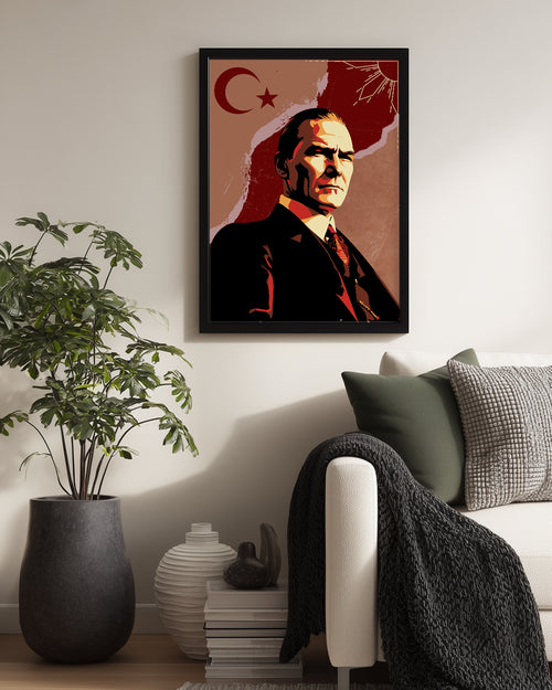 Cumhuriyetin Işığı – Atatürk Minimalist Sanat Poster Tablosu