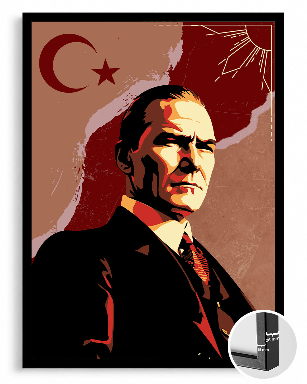 Cumhuriyetin Işığı – Atatürk Minimalist Sanat Poster Tablosu