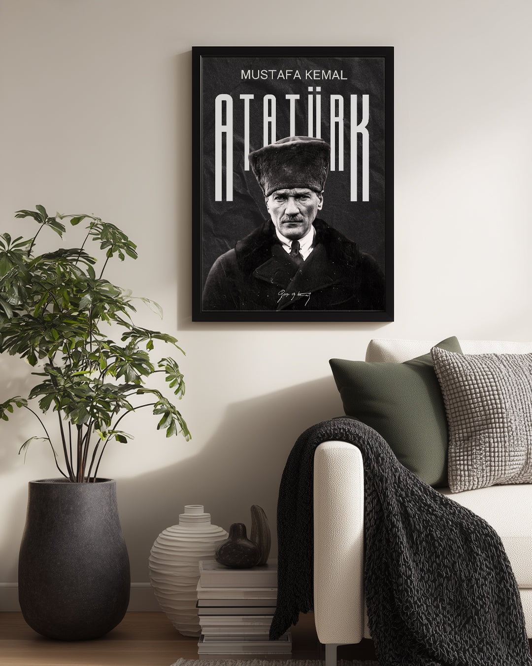 Cumhuriyetin İzleri – Modern Dokulu Atatürk Poster Tablosu