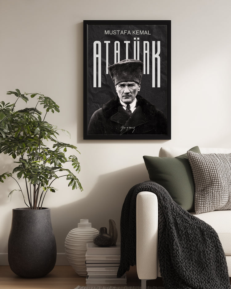 Cumhuriyetin İzleri – Modern Dokulu Atatürk Poster Tablosu