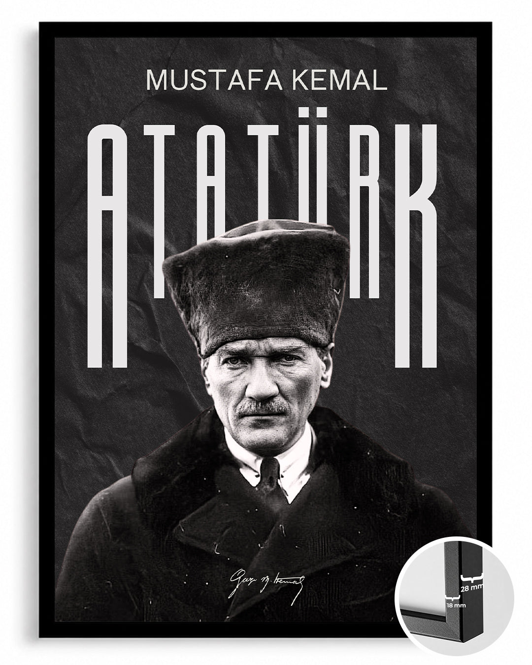 Cumhuriyetin İzleri – Modern Dokulu Atatürk Poster Tablosu