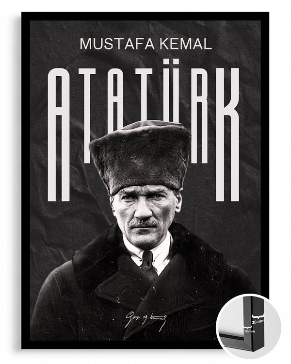 Cumhuriyetin İzleri – Modern Dokulu Atatürk Poster Tablosu