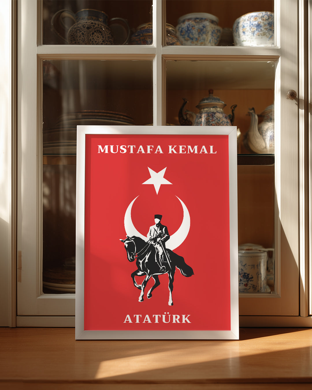 Cumhuriyetin Şafağı – At Üstünde Atatürk Silüet Poster Tablosu