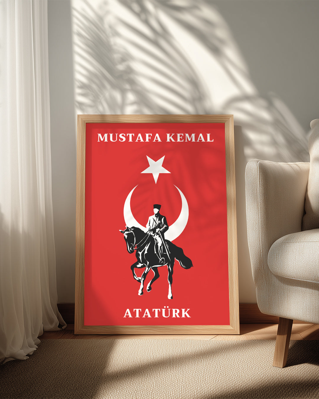 Cumhuriyetin Şafağı – At Üstünde Atatürk Silüet Poster Tablosu