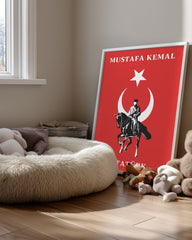 Cumhuriyetin Şafağı – At Üstünde Atatürk Silüet Poster Tablosu