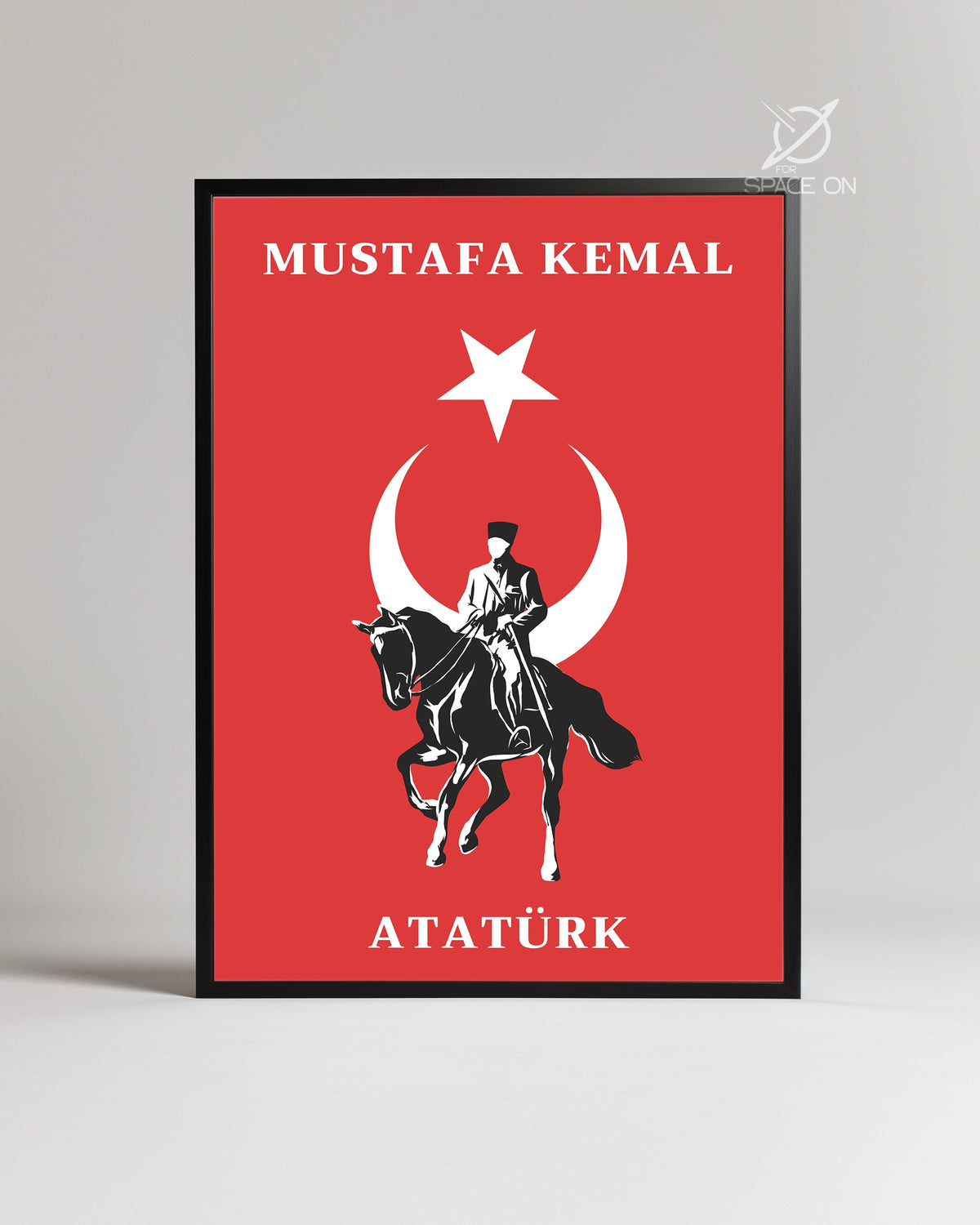 Cumhuriyetin Şafağı – At Üstünde Atatürk Silüet Poster Tablosu