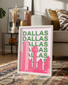 Dallas Silueti - Pembe ve Yeşil Kontrast Poster Tablosu