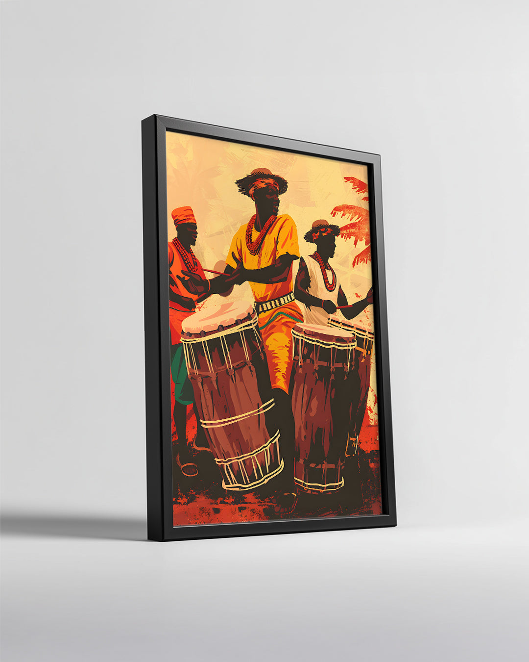 Davulcu Adamlar - Afrika Sanatı Poster Tablosu