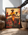 Davulcu Adamlar - Afrika Sanatı Poster Tablosu