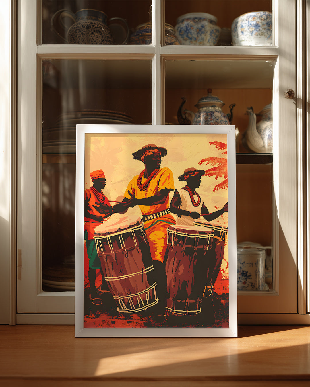 Davulcu Adamlar - Afrika Sanatı Poster Tablosu