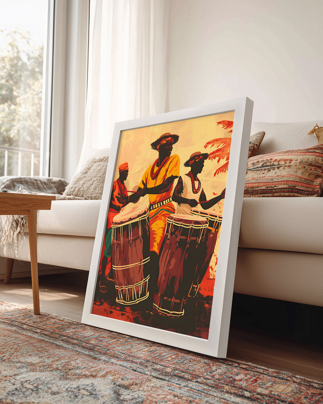 Davulcu Adamlar - Afrika Sanatı Poster Tablosu