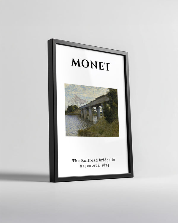Demiryolu Köprüsü - Claude Monet - 1874 Poster Tablosu