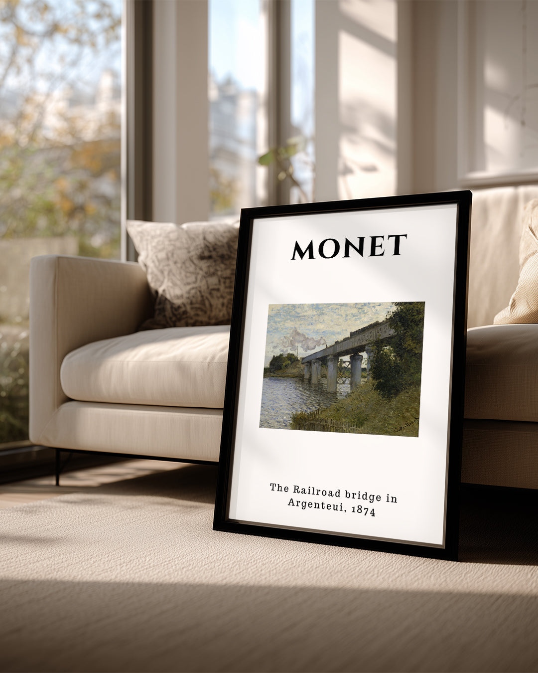 Demiryolu Köprüsü - Claude Monet - 1874 Poster Tablosu