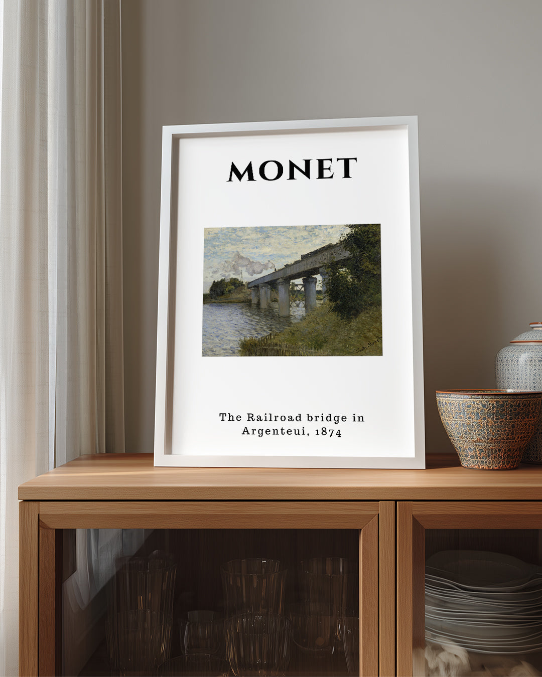 Demiryolu Köprüsü - Claude Monet - 1874 Poster Tablosu