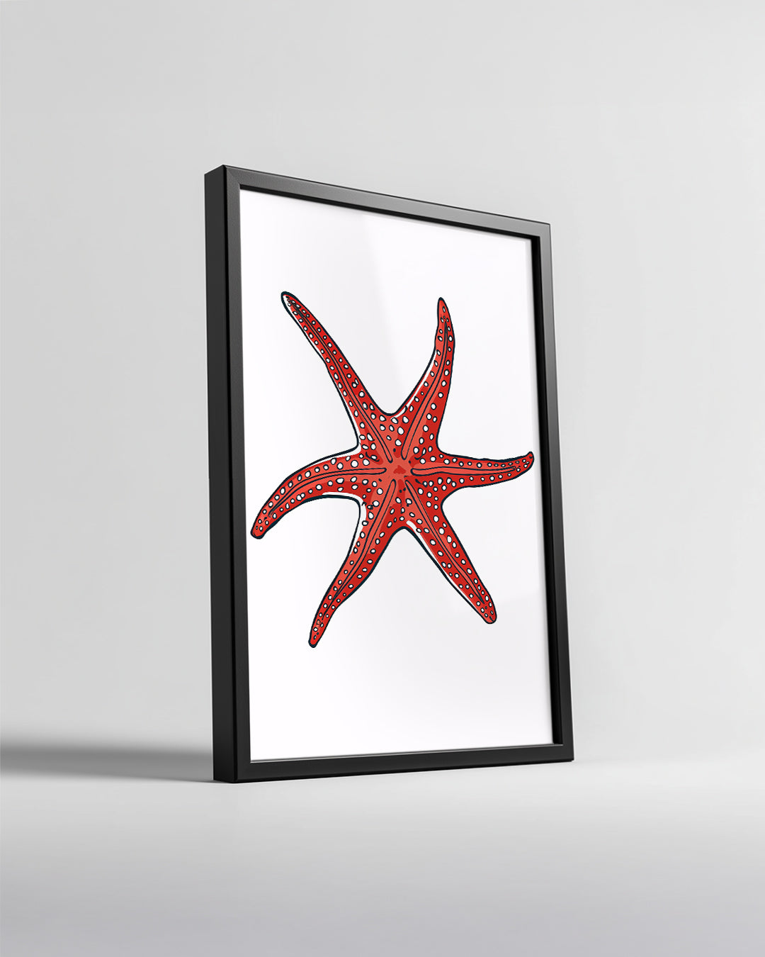 Deniz Yıldızı - Kırmızı Renkli Dallanmış Kollu Poster Tablosu