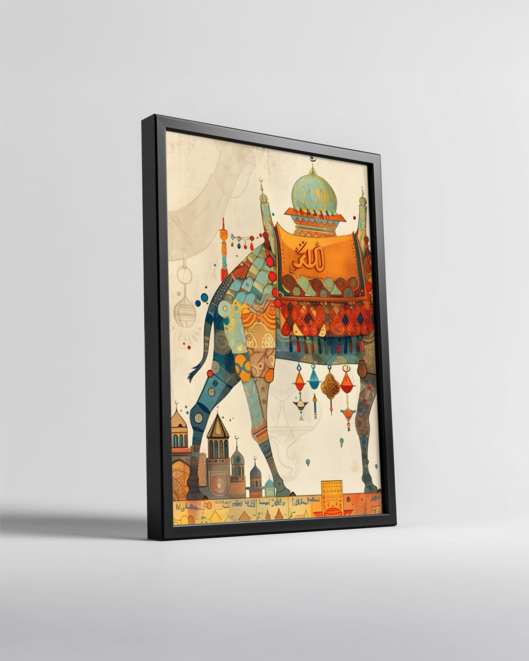 Deve Seyahatı - Renkli Mimari Manzarası Poster Tablosu