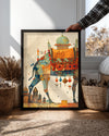Deve Seyahatı - Renkli Mimari Manzarası Poster Tablosu