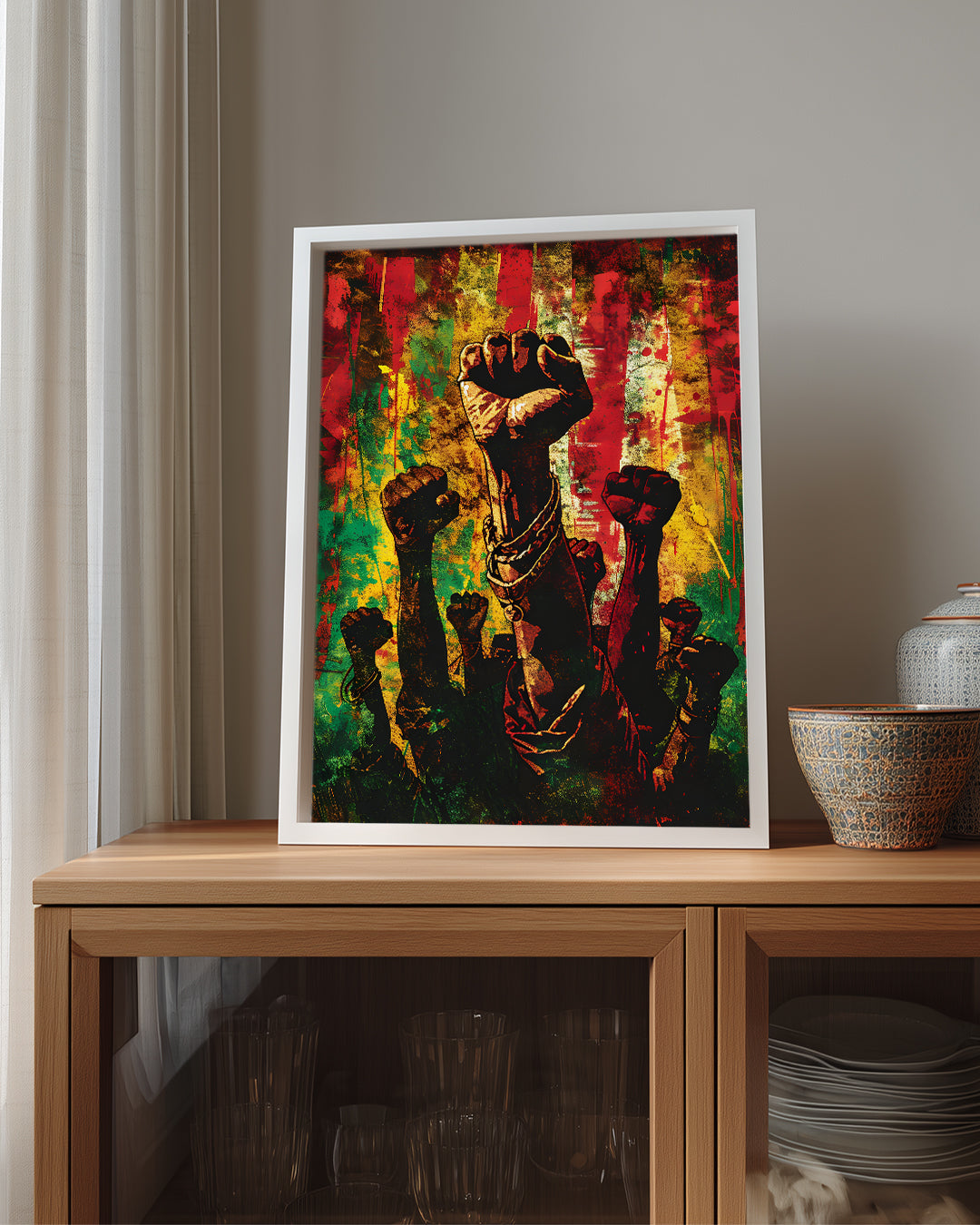 Direniş Eli - Afrika Sanatı Poster Tablosu